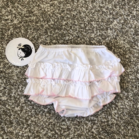 Sarah Louise Other - Ruffle pink trim diaper cover NWT